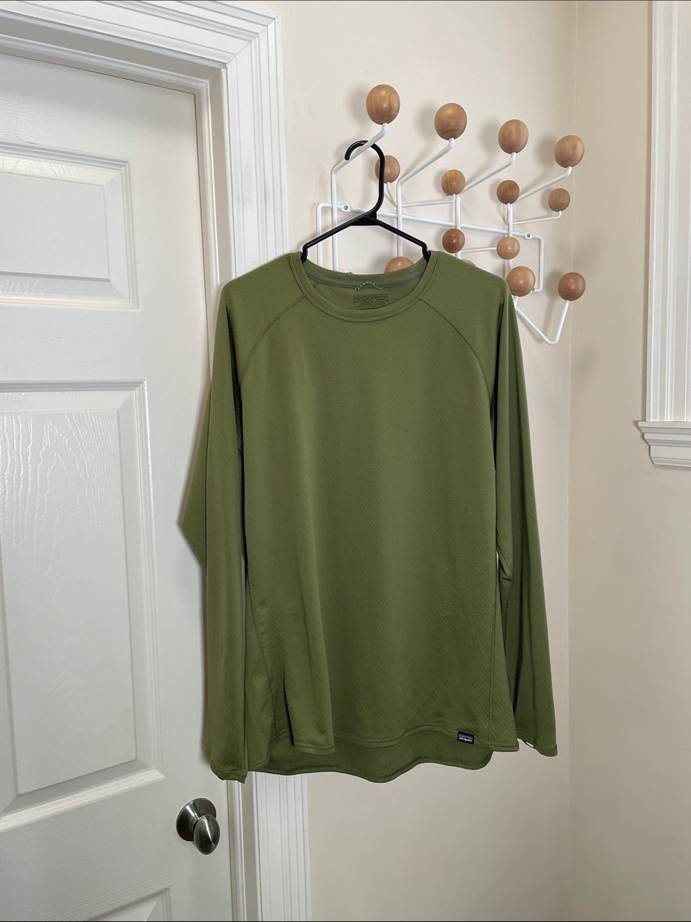 Patagonia Base Layer Long Sleeve Outdoor Shirt - Olive Green - XL